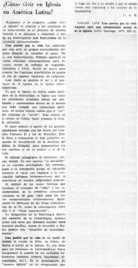 ¿Cómo vivir en iglesia en América Latina?