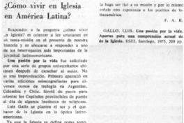 ¿Cómo vivir en iglesia en América Latina?
