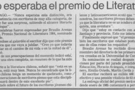 "No esperaba el premio de literatura".