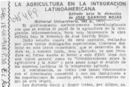 La agricultura en la integración latinoamericana