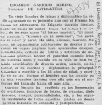 Edgardo Garrido Merino, premio de literatura.