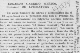 Edgardo Garrido Merino, premio de literatura.