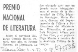 Premio Nacional de Literatura.