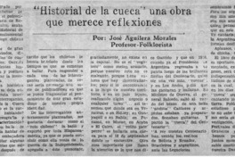 Historial de la cueca" una obra que merece refelxiones