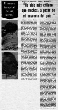 He sido más chileno que muchos; a pesar de mi ausencia del país".