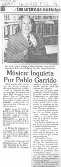 Música: Inquieta por Pablo Garrido.
