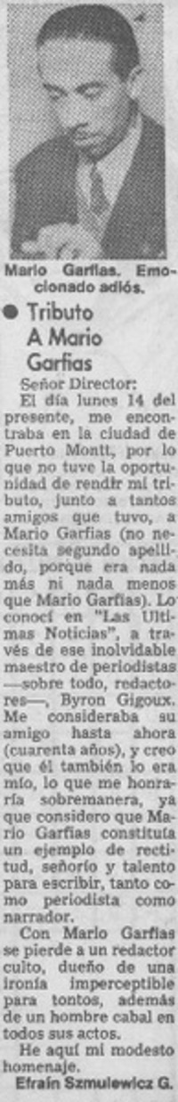 Tributo a Mario Garfias