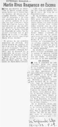 Martín Rivas reaparece en escena.