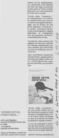 Dónde estás Constanza --"