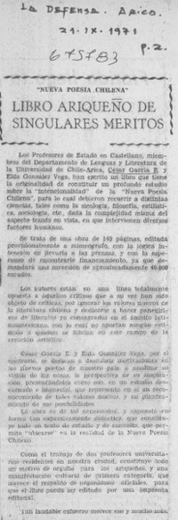 Libro ariqueño de singulares méritos.