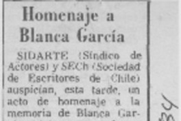 Homenaje a Blanca García.