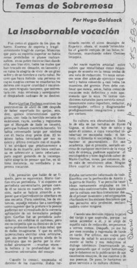 La insobornable vocación