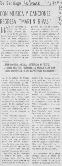 Con música y canciones regresa "Martín Rivas".