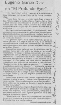 Eugenio García-Díaz en "El profundo ayer"