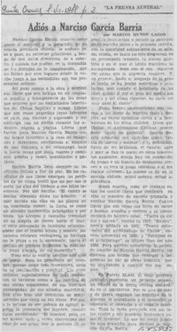 Adiós a Narciso García Barría