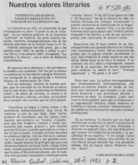 Nuestros valores literarios