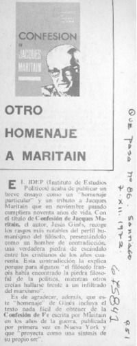 Otro homenaje a Maritain.