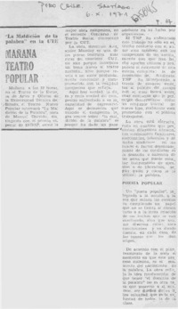 Mañana teatro popular.