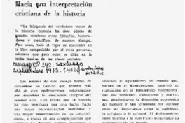Hacia una interpretación cristiana de la historia