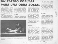Un Teatro popular para una obra social