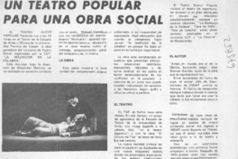 Un Teatro popular para una obra social