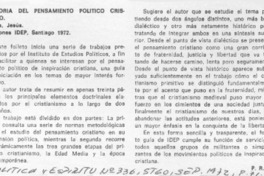 Historia del pensamiento político cristiano