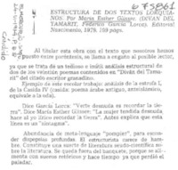 Estructura de dos textos lorquianos