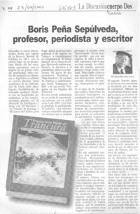 Boris Peña Sepúlveda, profesor, periodista y escritor
