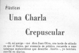 Una charla crepuscualar