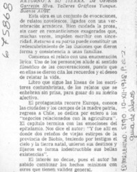 Retorno a su tierra.