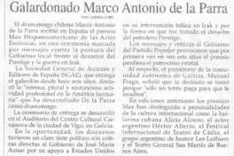 Galardonado Marco Antonio de la Parra.