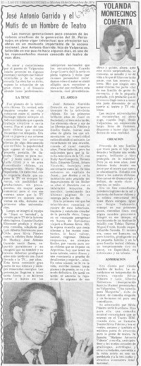 José Antonio Garrido y el mutis de un hombre de teatro : [comentario]