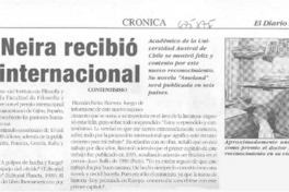 Hernán Neira recibió premio internacional.