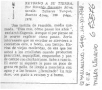 Retorno a su tierra.