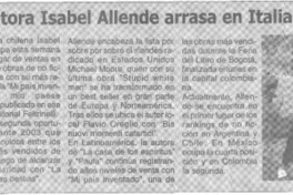 Escritora Isabel Allende arrasa en Italia.