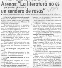Arenas, "la literatura no es un sendero de rosas" : [entrevista]