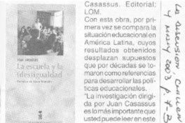 La Escuela y la (des)igualdad.