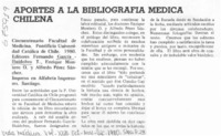 Aportes a la bibliografía médica chilena.