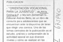 "Orientación vocacional para la juventud"