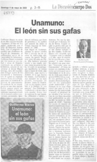 Unamuno, el león sin sus gafas