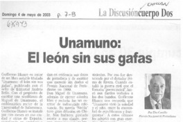 Unamuno, el león sin sus gafas