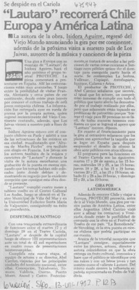 "Lautaro" recorrerá Chile, Europa y América Latina.