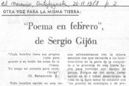 Poema en febrero" de Sergio Gijón