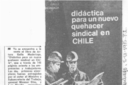 Didáctica para un nuevo quehacer sindical en Chile.