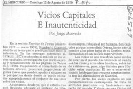 Vicios capitales e inautenticidad