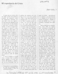 Mi experiencia de Cristo.