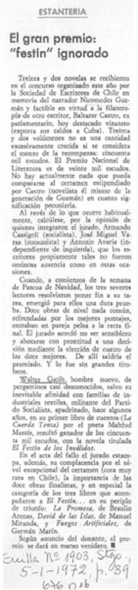 El Gran premio: "festín" ignorado.