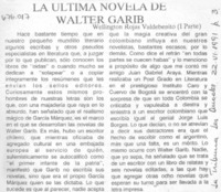 La última novela de Walter Garib