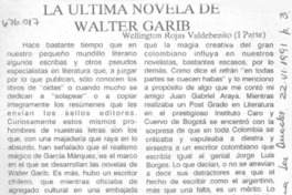 La última novela de Walter Garib