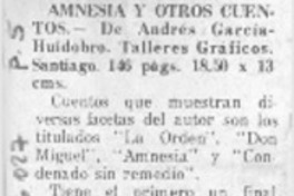 Amnesia y otros cuentos.